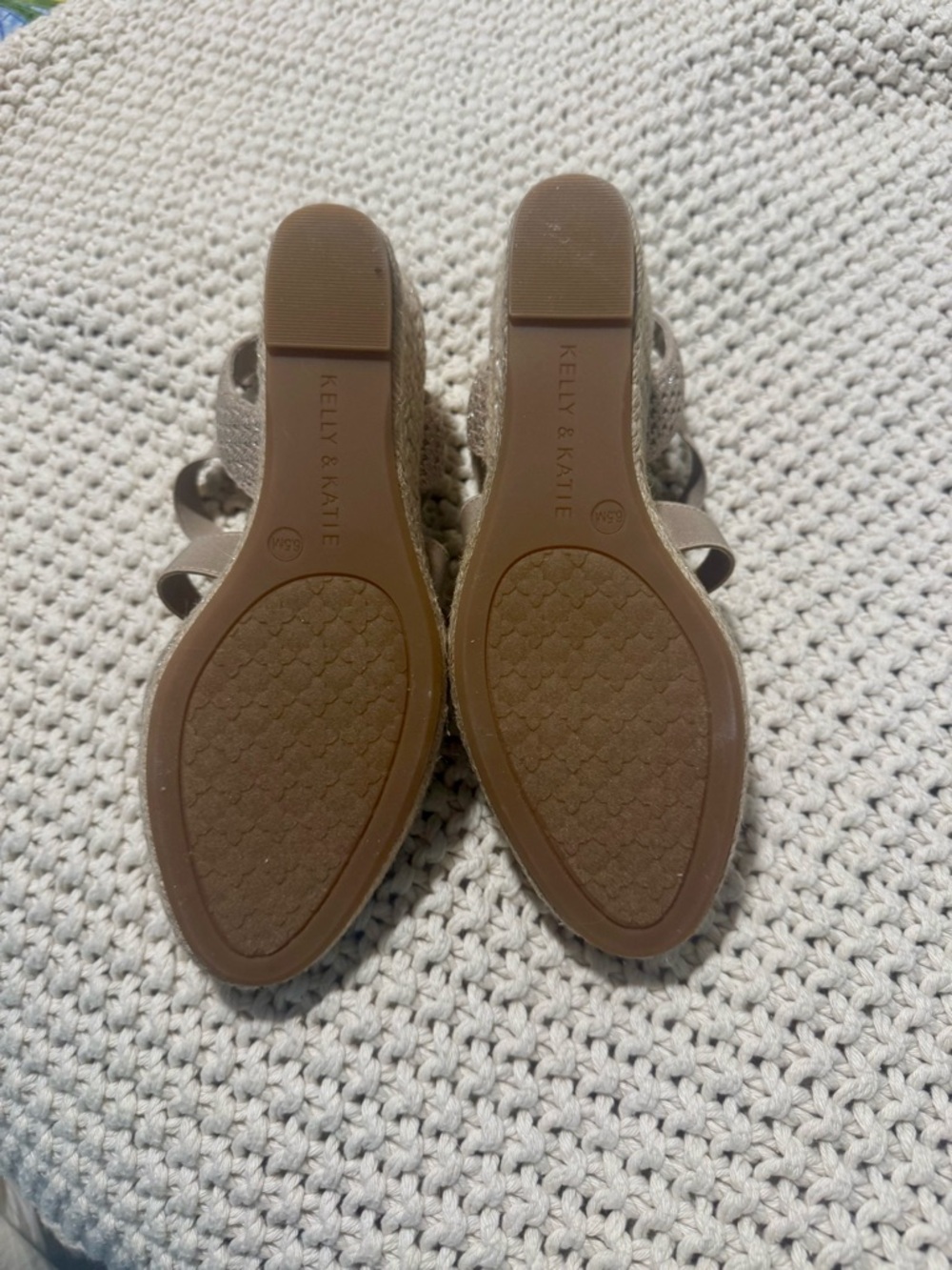 Kelly & Katie Cream Espadrille Ankle-Tie Wedge - Picture 6 of 8